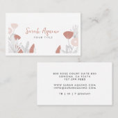 Stoffige terracotta roze grillige bloemen visitekaartje (Voorkant / Achterkant)