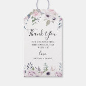 Stoffige Tuin Bloemige Trouw Dank je Cadeaulabel (Voorkant)