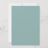 Stoffige Turquoise Ethische Pioen Huwelijk Kaart (Achterkant)