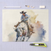 Stoffige western aquarel “Rodeo stierrijder” Tissuepapier (Craft)