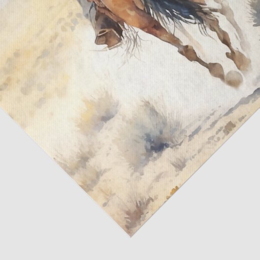 Stoffige western waterverf “Prairie Storm”    Tissuepapier (Detail)