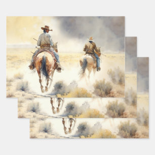 Stoffige western waterverfschildering “Prairie Sto Inpakpapier Vel