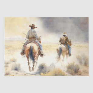 Stoffige western waterverfschildering “Prairie Sto Tissuepapier