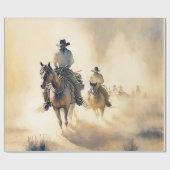 Stoffige western waterverfschildering ‘Riders in t Cadeaupapier (Vlak)