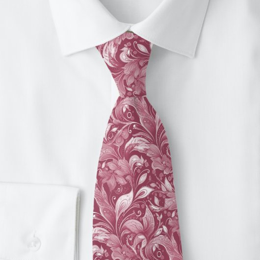 Stoffige Wijn Botanische Batik Stropdas