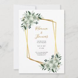 stoffige witgroene waterverf trouwkaart kaart