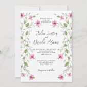 Stoffige Witte Roze Hibiscus Bloom Trouwdouche Kaart (Voorkant)