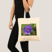 Stofftasche grosse blaue Glockenblumenblüte Tote Bag (Voorkant (product))