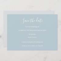 Stofgrijs en witte Save The Date-huwelijksuitnodig
