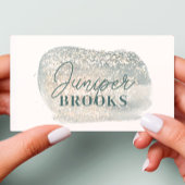 Stofgrijs Social Media QR Code Glitter Visitekaartje