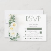 Stofgroen bloemendecor Bruiloft RSVP-reactiekaart RSVP Kaartje (Voorkant)