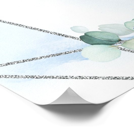 Stofgroen bloemmotief zilver Zoek een plekje waar  Poster (Hoek)