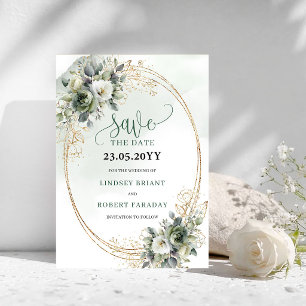 Stofgroen Botanisch Gebladerte Save The Date