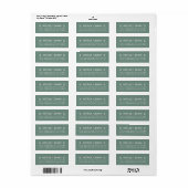 Stofgroen Hart Script Retouradres  Etiket (Full Sheet)