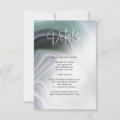 Stofgroen paarse agaat details uitnodiging (Voorkant)