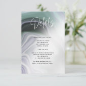 Stofgroen paarse agaat details uitnodiging (Staand voorkant)