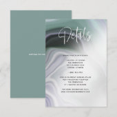 Stofgroen saliegroen lila agaat details uitnodigin kaart (Voorkant / Achterkant)