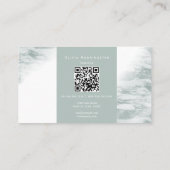 Stofgroen waterverf QR en foto Visitekaartje (Achterkant)