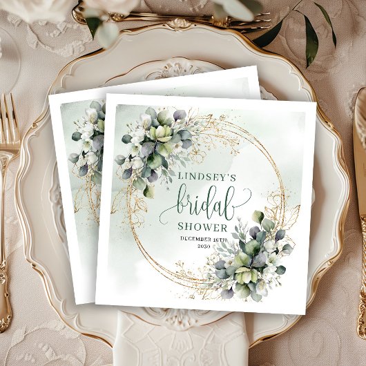 Stofgroene Eucalyptus Bruiloftsfeest Servetten