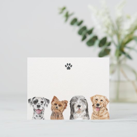 Stofhonden Briefkaart (Staand voorkant)