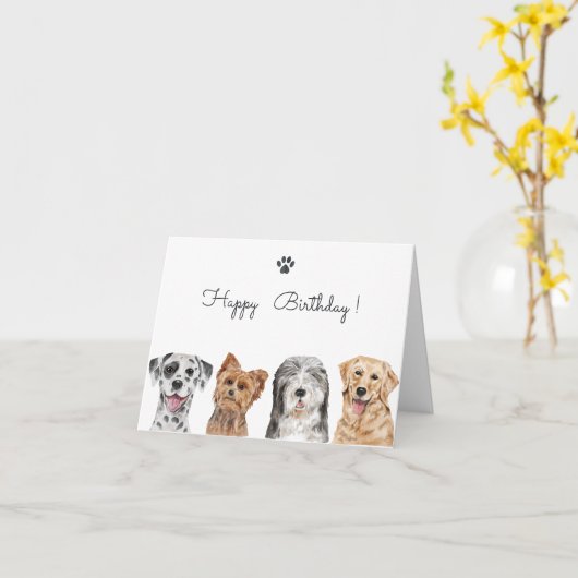 Stofhonden Kaart (Gele Bloem)