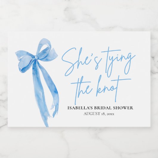 Stofjas Blauwe Strik Zij Knoopt de Knoop Bruidsmei Voedselcontainer Etiket (Enkel label)