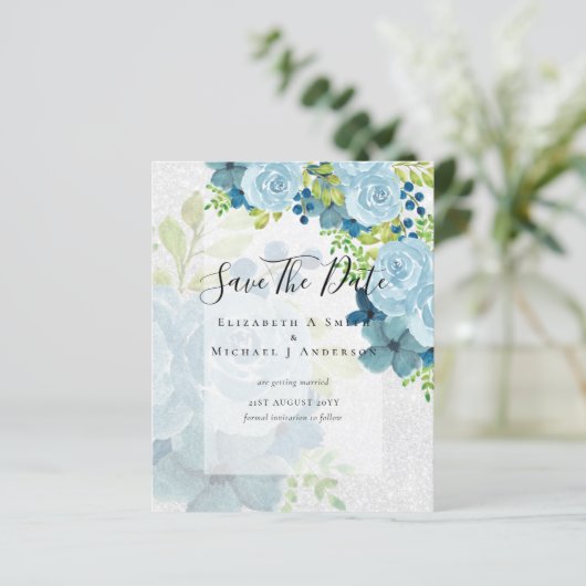 STOFJES BLAUWE BLOEMEN SPAREN DATA - BUDGET (Staand voorkant)