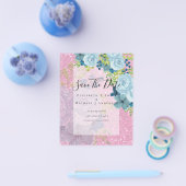 STOFJES BLAUWE BLOEMEN SPAREN DATA - BUDGET FLYER (Enkel)