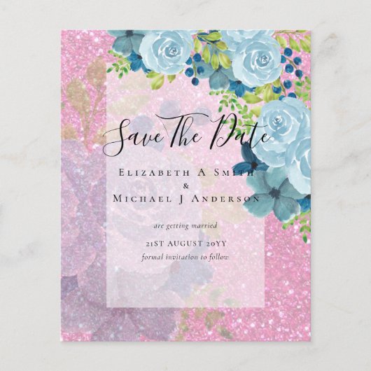 STOFJES BLAUWE BLOEMEN SPAREN DATA - BUDGET FLYER (Voorkant)