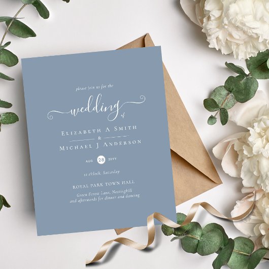 STOFJESBLAUW Huwelijksuitnodiging Klassiek Budget