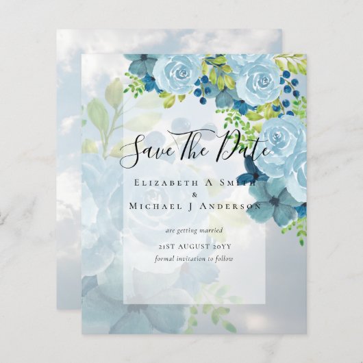 STOFJESBLAUWE BLOEMEN SPAREN DATA - BEGROTING (Voorkant / Achterkant)