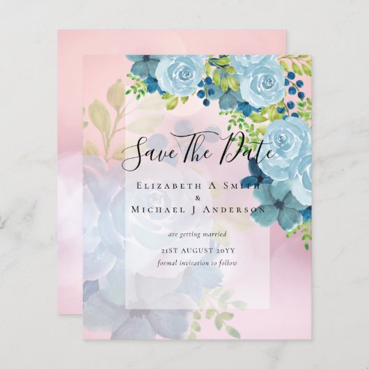 STOFJESBLAUWE BLOEMEN SPAREN DATA - BEGROTING (Voorkant / Achterkant)