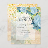 STOFJESBLAUWE BLOEMEN SPAREN DATUMS - BUDGET (Voorkant / Achterkant)