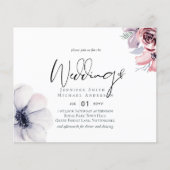 Stofnavyblauw Koraal Bloemig Schrift Trouwbudget (Voorkant)