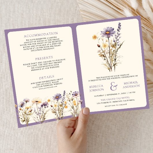 Stofpaarse Boho Wilde Bloem QR Code Trouwen