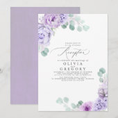 Stofpaarse Romantische Trouwavondreceptie Kaart (Voorkant / Achterkant)