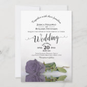 Stofpaarse Roos QR Code Glam Calligraphy Bruiloft Kaart (Voorkant)