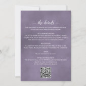 Stofpaarse Roos QR Code Glam Calligraphy Bruiloft Kaart (Achterkant)