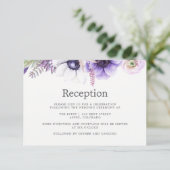 Stofpaarse Trouw Waterverf Bloemige Ontvangst Kaart (Staand voorkant)