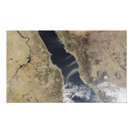 Stofpuinhopen voor de kust van Saudi-Arabië Foto Afdruk (Voorkant)