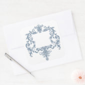 Stoframe Barok Blauw Vierkante Sticker (Envelop)