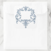 Stoframe met stoffig blauwe barok vierkante sticker (Tas)