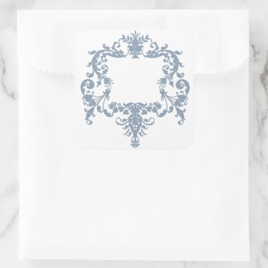 Stoframe Stofblauw Barok Vierkante Sticker (Tas)