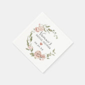 Stofrig Roze Bloemige Bruidsdouche Servet (Hoek)