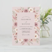 Stofrige Burgundy Ranunculus Eucalyptus Bruiloft Kaart (Staand voorkant)