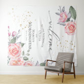 Stofrige Roze Blos Roze Bloemige Huwelijksdecorati Wandkleed (In Situ (horizontaal))