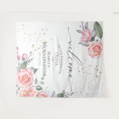 Stofrige Roze Blos Roze Bloemige Huwelijksdecorati Wandkleed (Voorkant (horizontaal))