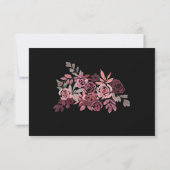 Stofrige Roze Bourgondië Trouw RSVP Uitnodiging (Achterkant)