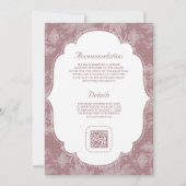 Stofrige Roze Witte Kant Coquette Strik QR Code Br Kaart (Achterkant)