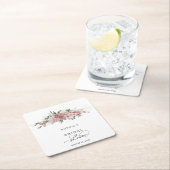 Stofrinke Bloemige Bruiloftsborrel Kartonnen Onderzetters (Insitu)